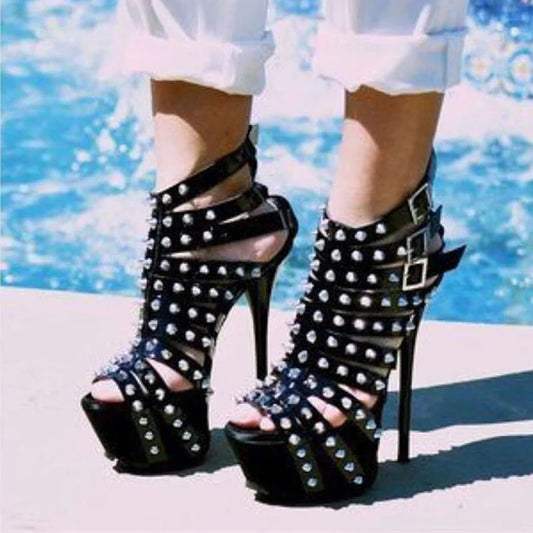 Women's Rivet Platform High-Heel Sandals – Summer 2025 Collection™
