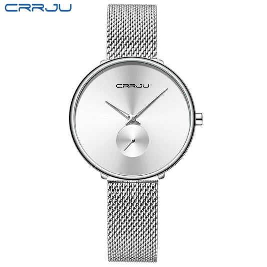 Elegant CRRJU Women's Waterproof Quartz Watch – Casual Luxury Mesh Wristwatch™