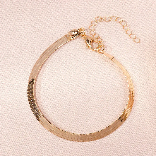 Women's Classic Gold Snake Chain Bracelet – Elegant Trend Jewelry Gift™