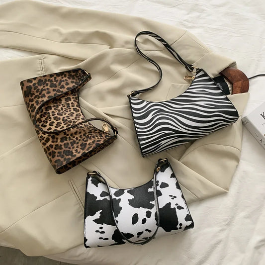 Luxury Zebra Print PU Leather Shoulder Bag – Trendy Underarm Tote™