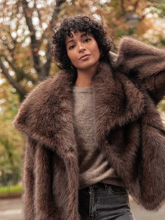 Women's Luxury Faux Fur Coat – Fluffy, Warm & Stylish Winter Jacket™