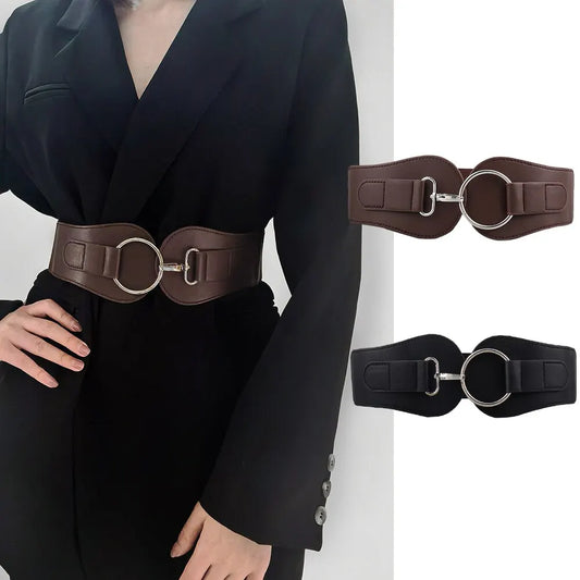 Elegant Women's Wide Waist Belt – Autumn Embellished Dress Accessory™