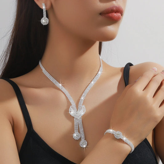 Elegant Geometric Copper Jewelry Set – Necklace, Earrings & Bracelet™