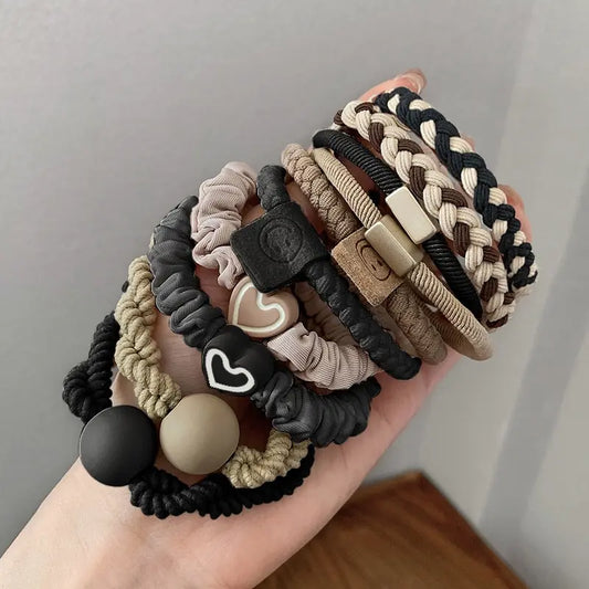 10PCS Leather Hair Ties – Durable & High-Elastic Ponytail Holders™