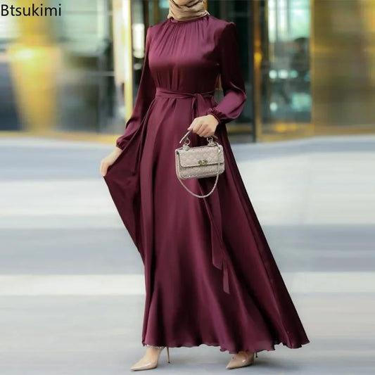 Elegant Lantern Sleeve Maxi Dress – Stylish Lace-Up Evening Gown™