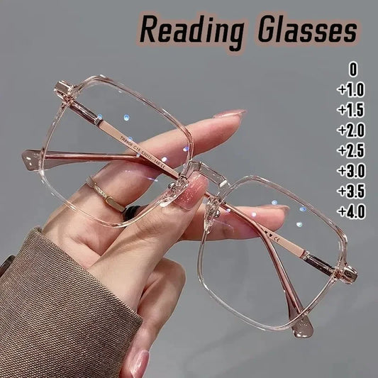 Trendy Anti-Blue Light Reading Glasses – HD Presbyopia Eyewear, Transparent Frame™