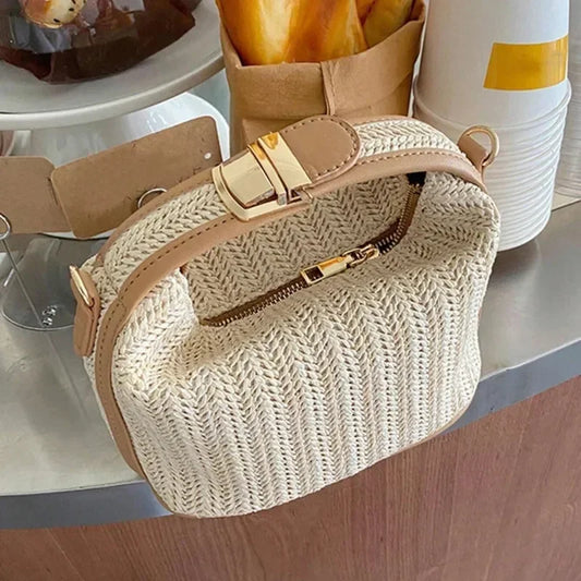 Yogodlns Small Summer Straw Shoulder Bag – Woven Crossbody Beach Tote™
