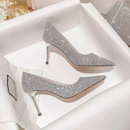 Luxury Bridal & Party High Heels – Elegant Gold & Silver Stilettos™