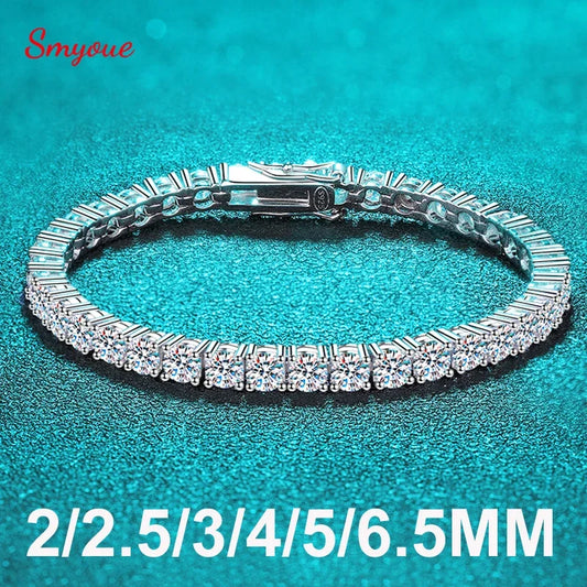 Smyoue Moissanite Tennis Bracelet – 925 Sterling Silver, Platinum Plated, Elegant Wedding Jewelry™