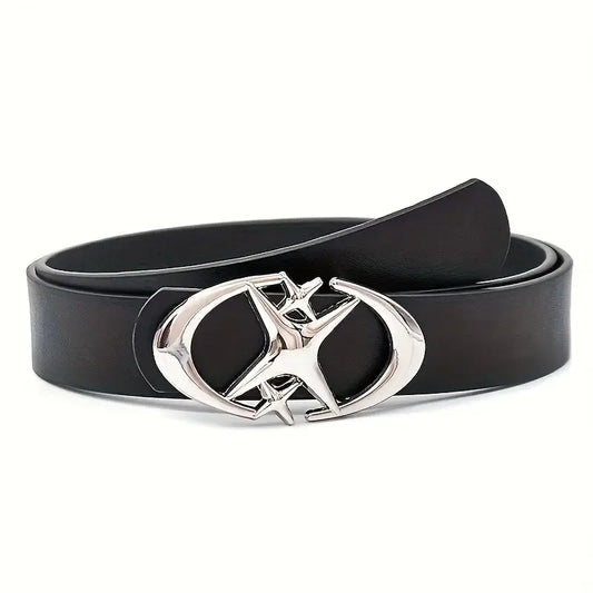 Oval Cross Metal Buckle Belt – Stylish, Durable & Unisex™