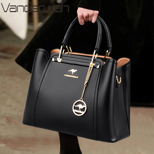 Luxury Women's Multi-Layer Leather Handbag – Elegant Shoulder & Crossbody Tote™