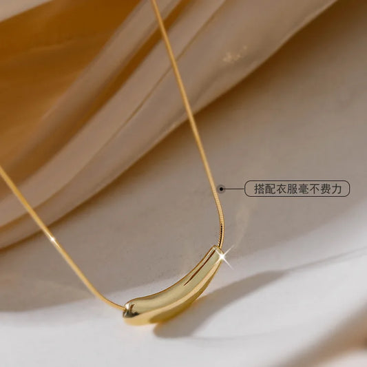 Minimalist Stainless Steel Waterdrop Necklace β Elegant Tear Drop Pendant Gift for Herβ’