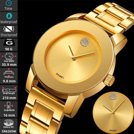 SKMEI Unisex Quartz Watch – Waterproof Stainless Steel Luxury Wristwatch™