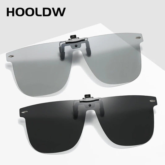 HOOLDW Polarized Flip-Up Clip-On Sunglasses – UV400 & Night Vision™