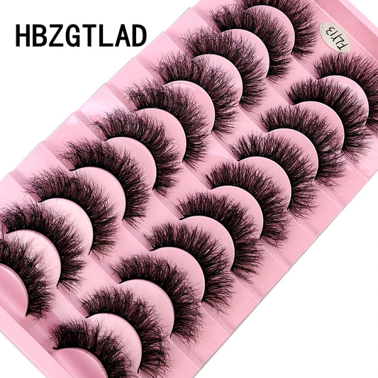 10 Pairs Natural 3D Faux Mink Eyelashes – Handmade Wispy Nude Look™