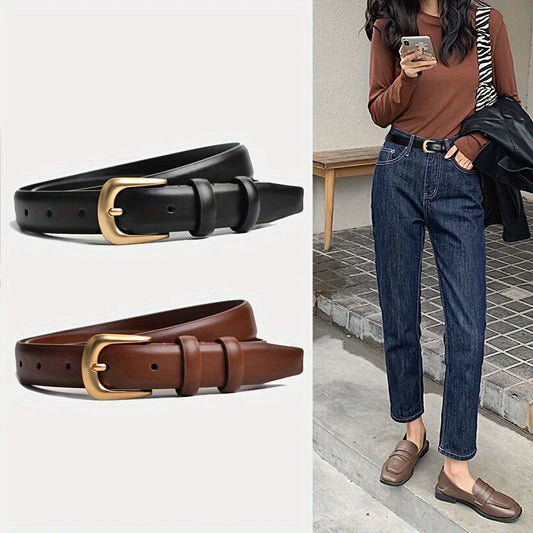 Women's Classic Black Fashion Belt – Stylish & Versatile Accessory™