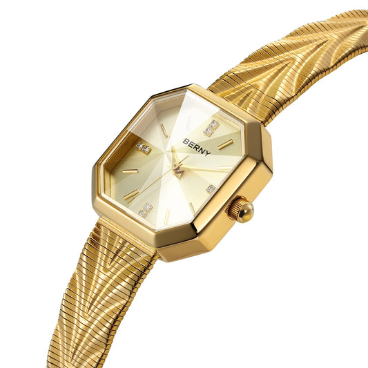 BERNY Women's Luxury Octagonal Gold Watch™