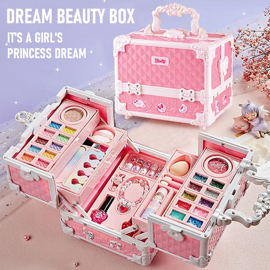 Deluxe Kids Makeup Kit – 49PCS Washable Real Cosmetics with Case | Safe & Fun Gift for Girls™