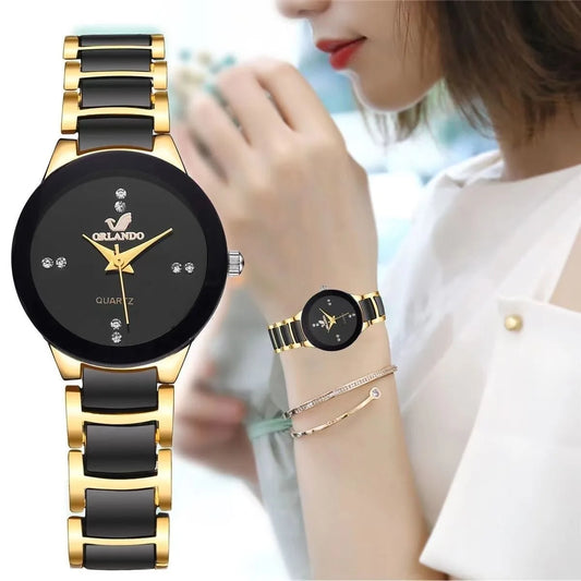 Luxury Rhinestone Women's Watch – Stainless Steel Band & Quartz Movement™