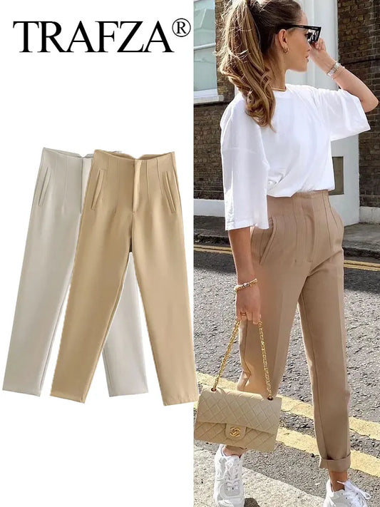 Elevate your look with these high-waist chic pencil pants – perfect for office elegance and everyday street style™