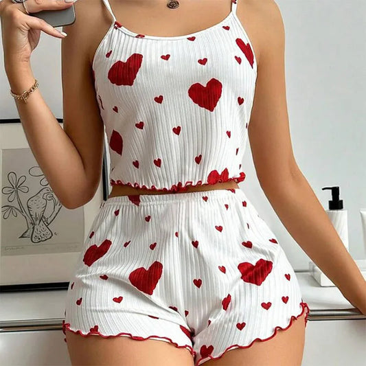 Women's Love Print Pajama Set – Soft Tank & Shorts™