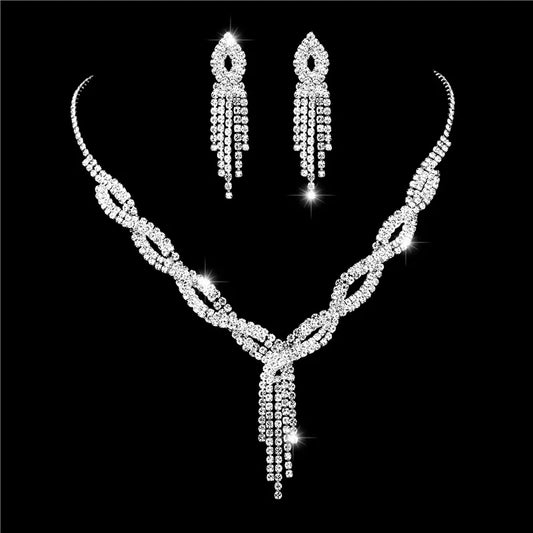 3PC Elegant Tassel Jewelry Set – Copper Inlaid Necklace & Earrings™