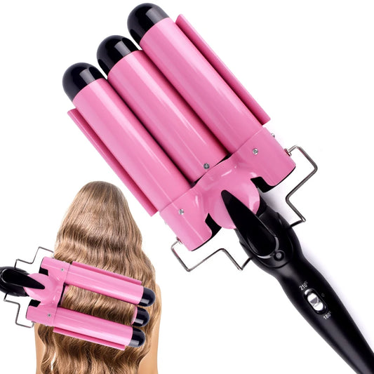 Ceramic Triple Barrel Hair Curler – Professional Wave Styling Iron™