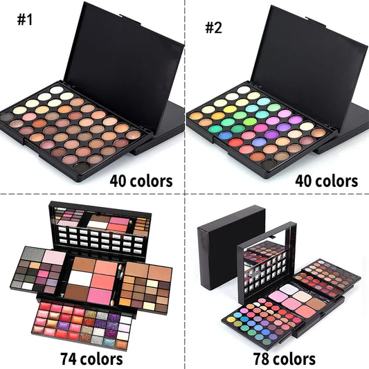Waterproof Glitter Eyeshadow Palette – Matte & Shimmer (40/74/78 Colors)™