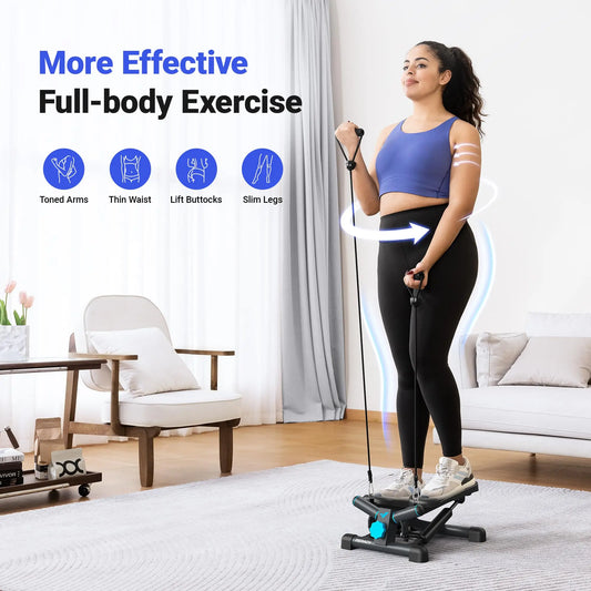 MERACH Mini Twist Stepper – 330LBS Home Fitness Stair Stepper with Resistance Bands™