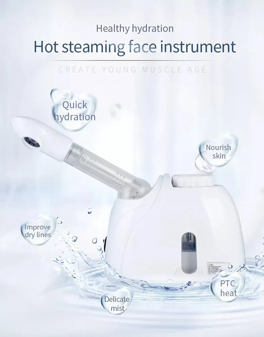 Ozone Facial Steamer – Warm Mist Humidifier for Deep Skin Cleansing, Home Spa, and Salon Use™