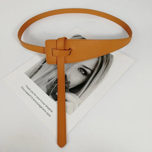Women's Wide PU Leather Waist Belt – Elegant Knot Corset Cummerbund™