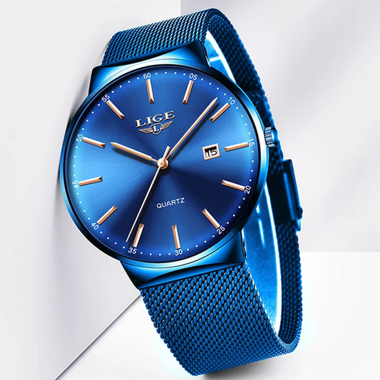 LIGE Women’s Luxury Ultra-Thin Quartz Watch – Mesh Strap, Waterproof, Elegant Casual™