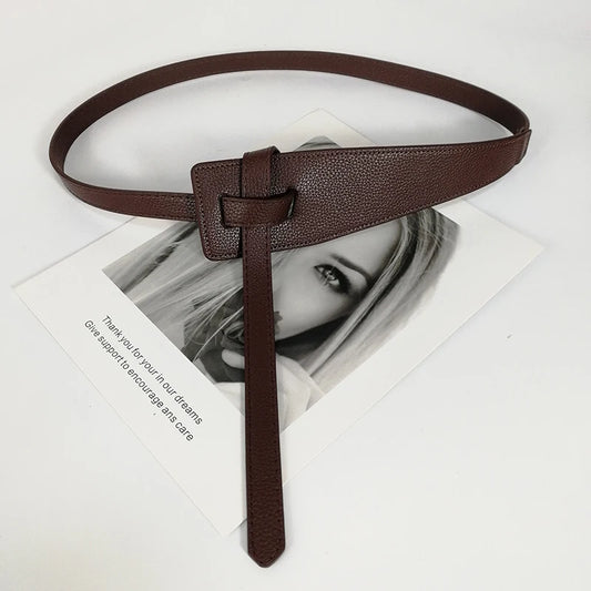 Women's Wide PU Leather Waist Belt – Elegant Knot Corset Cummerbund™