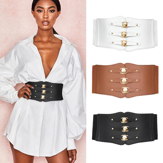 Wide Elastic Corset Belt for Women – Plus Size Stretch Waistband™