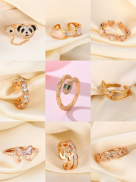 Shell Moissanite Fan Ring – Korean-Japanese Style, Adjustable & Elegant™