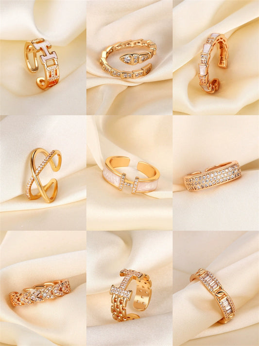 Shell Moissanite Fan Ring – Korean-Japanese Style, Adjustable & Elegant™