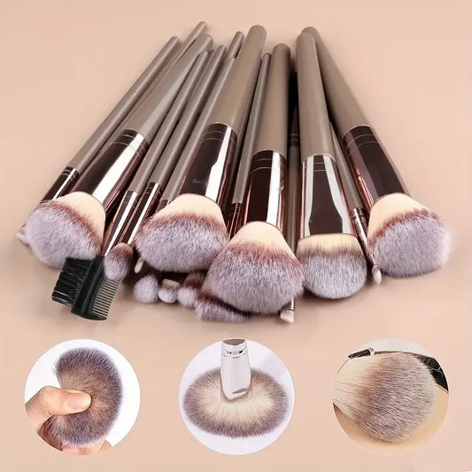 3–20PCS Makeup Brush Set with Storage Box – Face & Eye Beauty Tools™