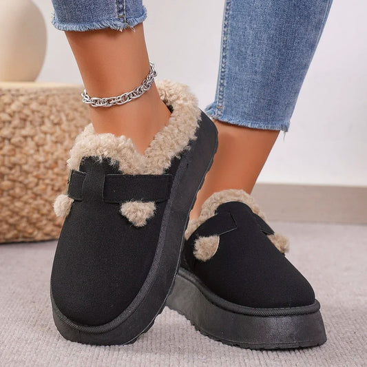 New Luxury Women's Winter Boots – Plush Retro Flat Platform Shoes™