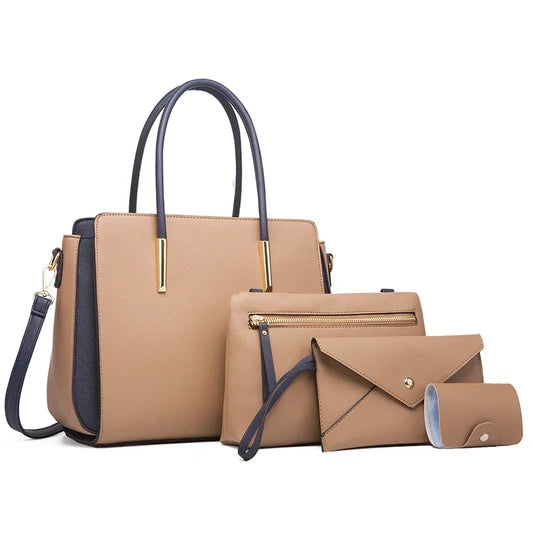 TRAVEASY Luxury 4-Piece PU Leather Handbag Set™
