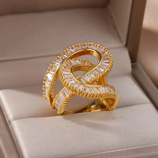 Women's Luxury Zircon Ring – Stainless Steel Cubic Zirconia Jewelry™