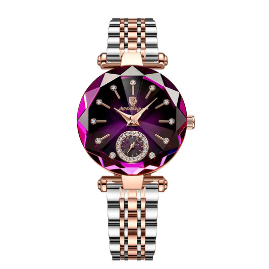 POEDAGAR Luxury Women’s Diamond Quartz Watch – Elegant Waterproof Stainless Steel Dress Watch™