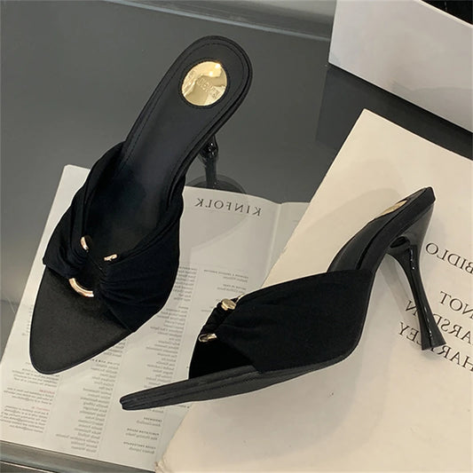 Eilyken Women’s Open Toe High Heel Slippers – Summer Party Slides™