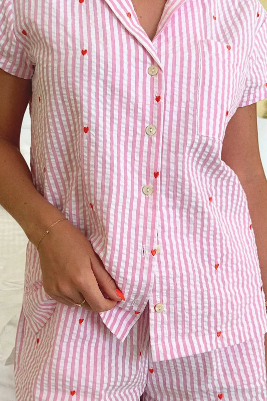 Women's Cotton Pajama Set – Fruit Print, Long Sleeve, Button-Up, Soft Loungewear™