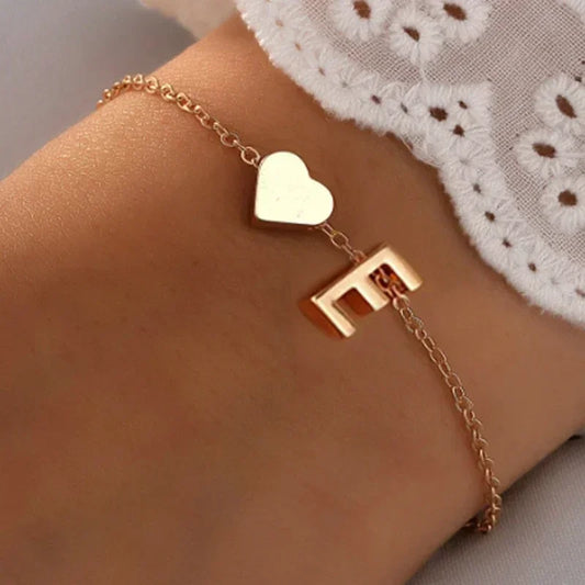 Engraved Heart Initial Bracelet – Unique Name Jewelry for Women & Girls™