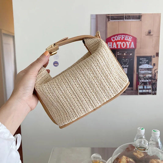 Yogodlns Small Summer Straw Shoulder Bag – Woven Crossbody Beach Tote™