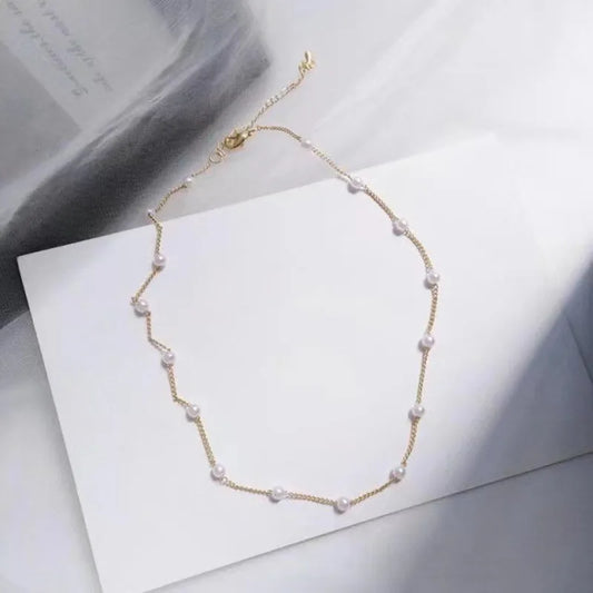 Women's Kpop Pearl Beaded Choker Necklace - Gold Gothic Pendant™
