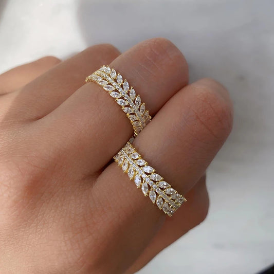 Luxury Marquise Zircon Eternity Ring – Elegant Wedding & Engagement Band R7035™