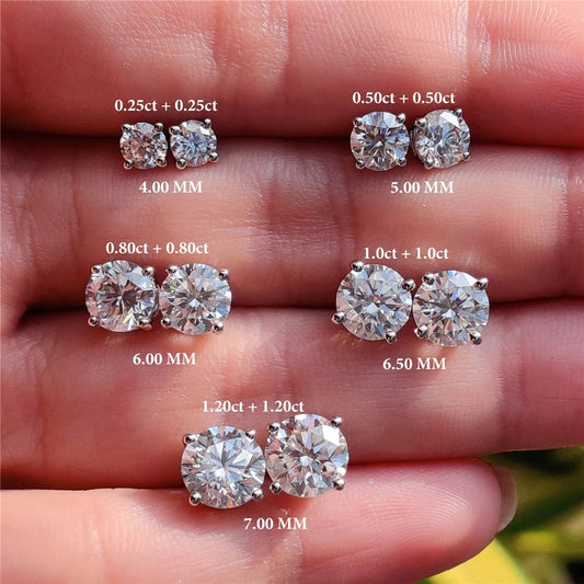 CANNER Moissanite Stud Earrings – 925 Sterling Silver, Elegant Sparkle™