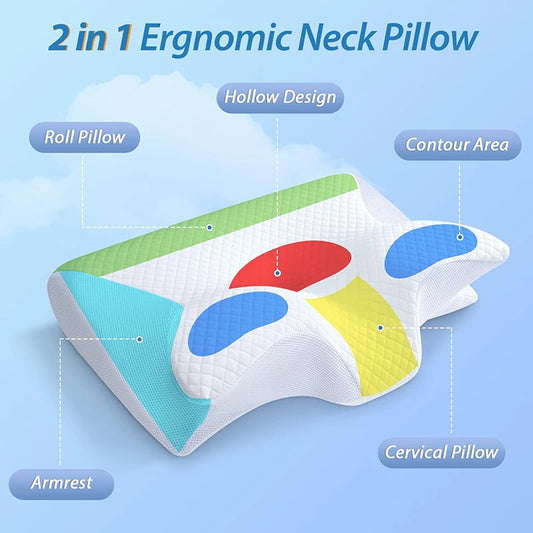 Ergonomic Memory Foam Cervical Pillow – 2-in-1 Orthopedic Neck Support™