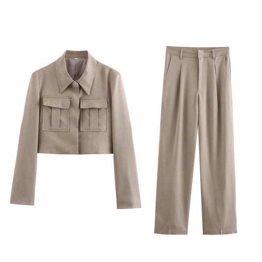 TRAFZA Women's Blazer Suit – Elegant & Lightweight Business Attire™